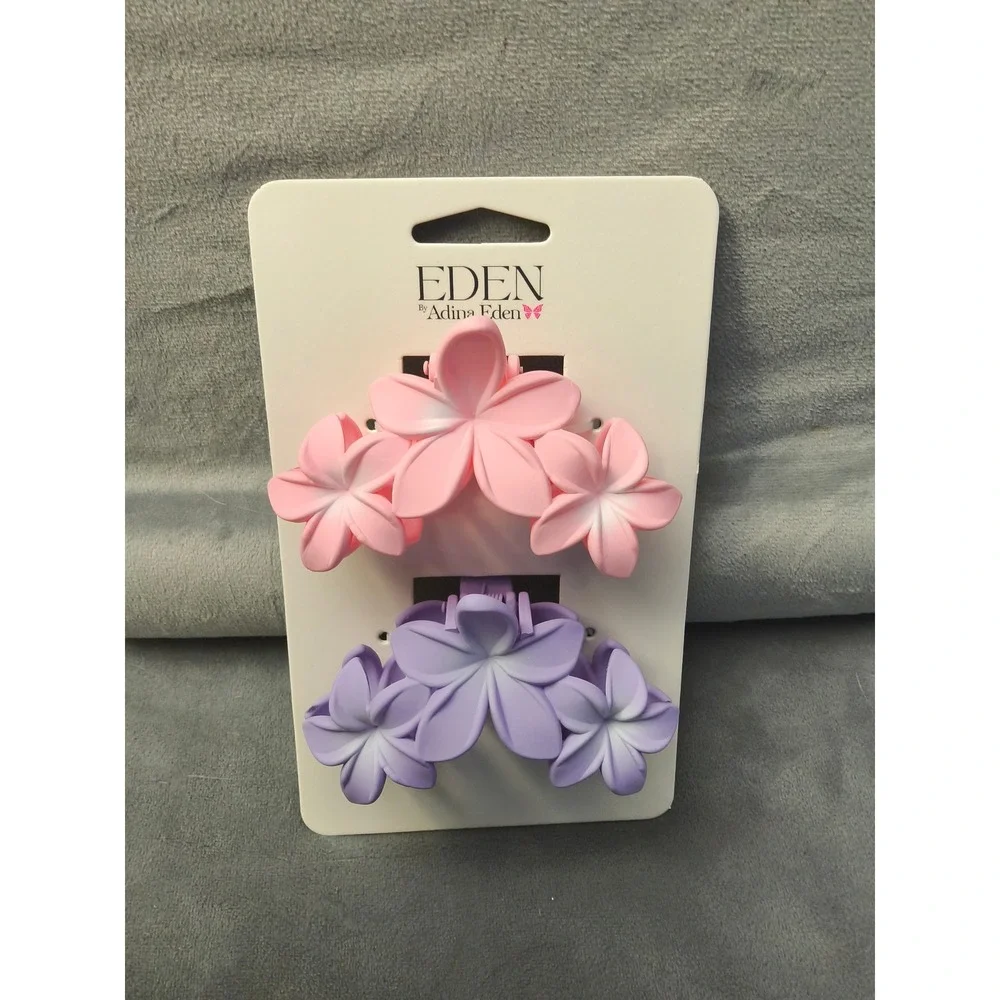 Eden by Adina Eden set of 2 pastel-colored plumeria flower design
